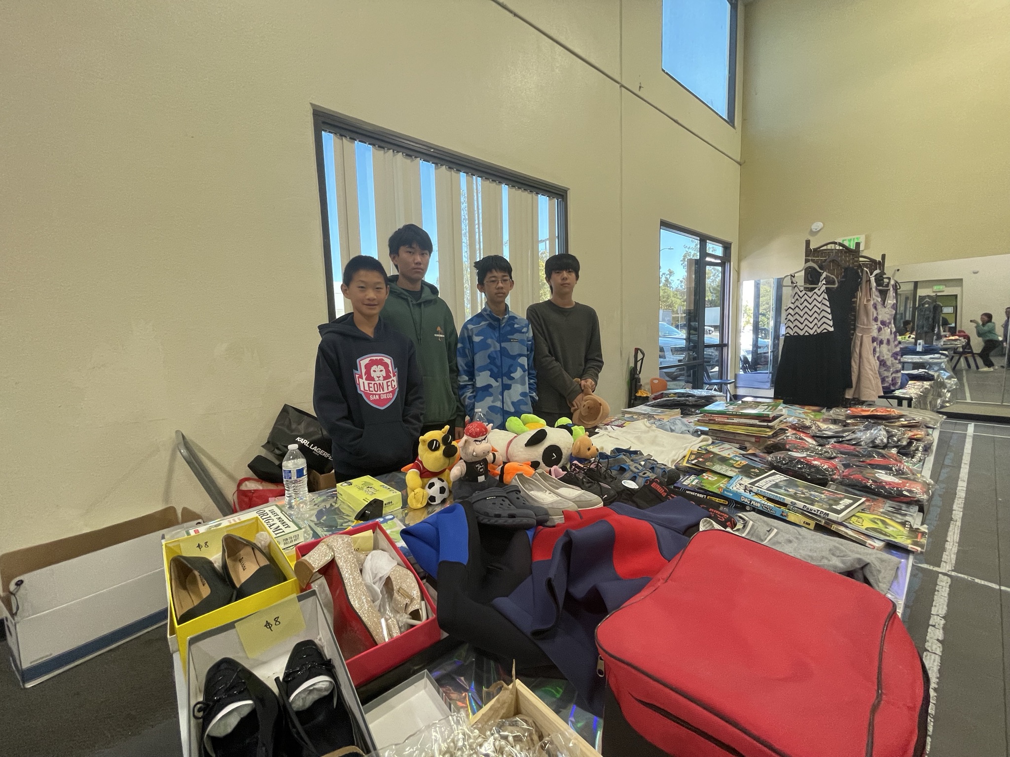 Kids at the annual flea market