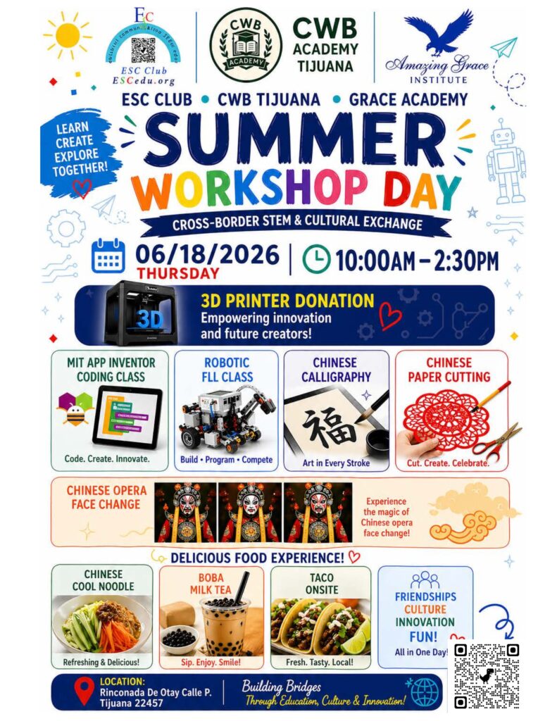ESC Club Brings STEM, Culture, and Cross-Border Friendship to CWB Tijuana Summer Camp Day