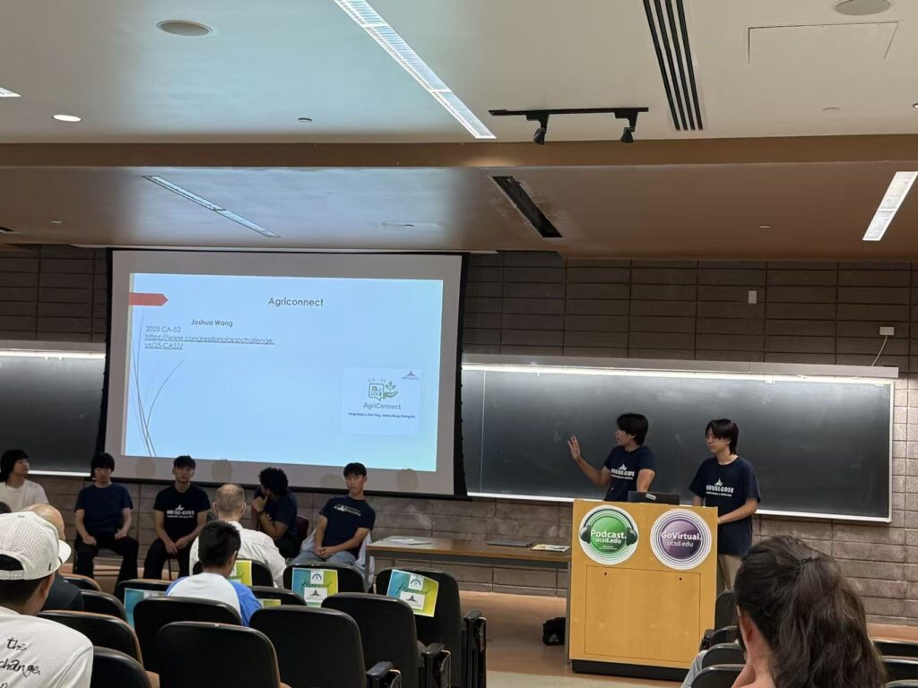 Joshua Wang presenting Agriconnect